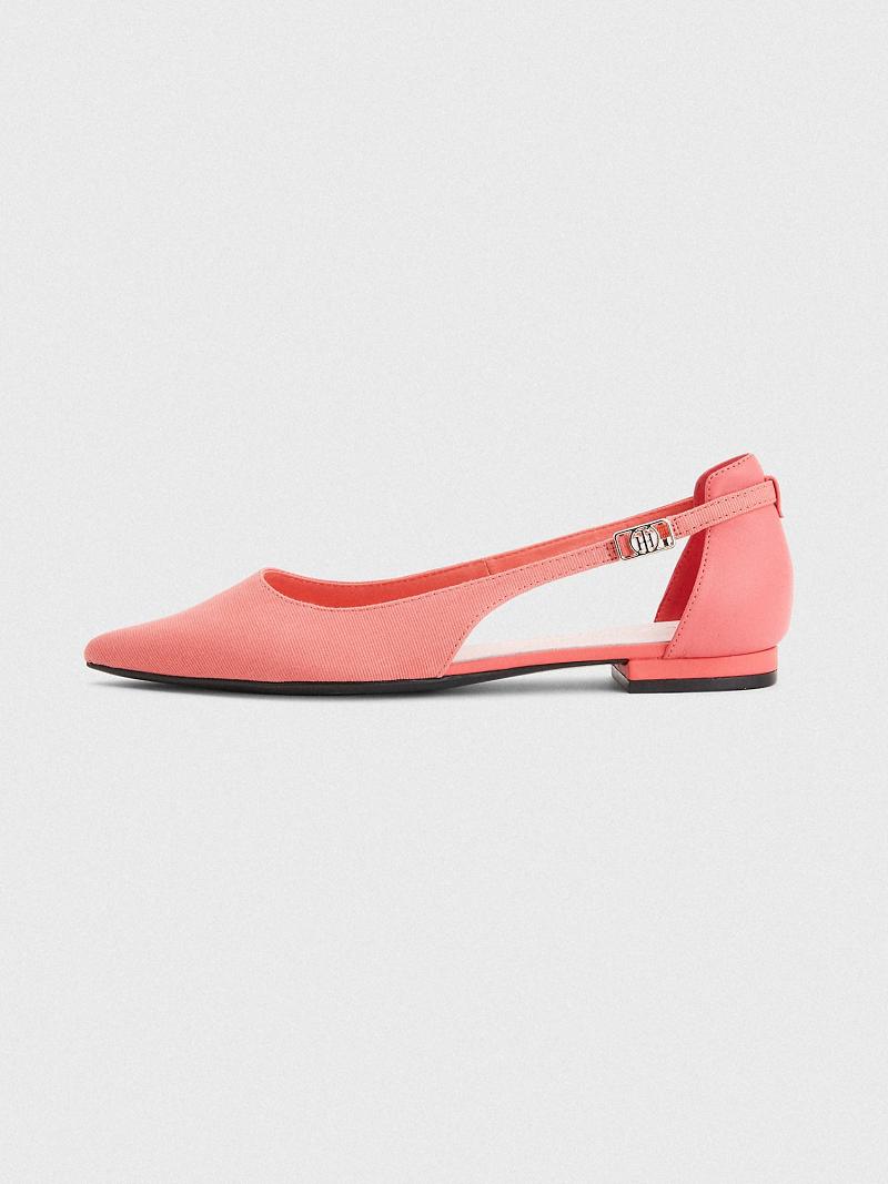 Női Tommy Hilfiger Slingback Ballerina Balerina Cipő Rózsaszín | HU 603ILH